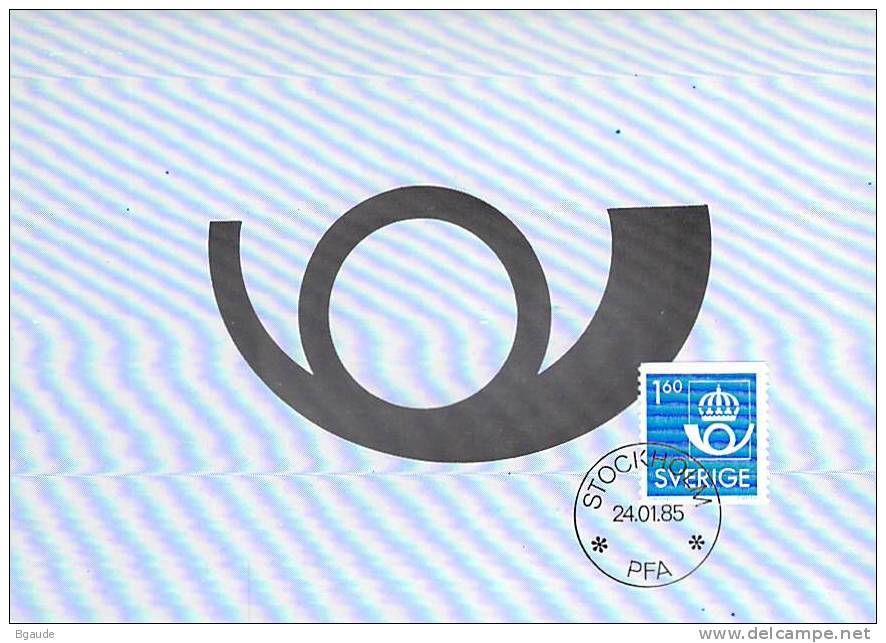 SUEDE Carte  MAXIMUM  Num.yvert   1298 LA POSTE EMBLEME - Cartes-maximum (CM)