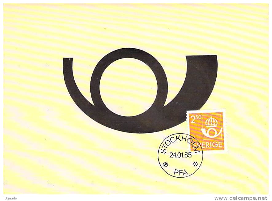 SUEDE Carte  MAXIMUM  Num.yvert   1299 LA POSTE EMBLEME - Maximum Cards & Covers