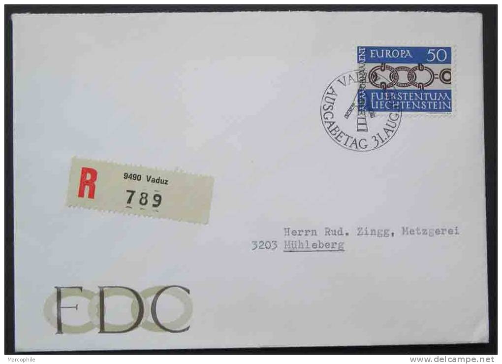 LICHTENSTEIN - EUROPA / 1965 LETTRE RECOMMANDEE FDC DU # 398 (ref 962) - Cartas & Documentos