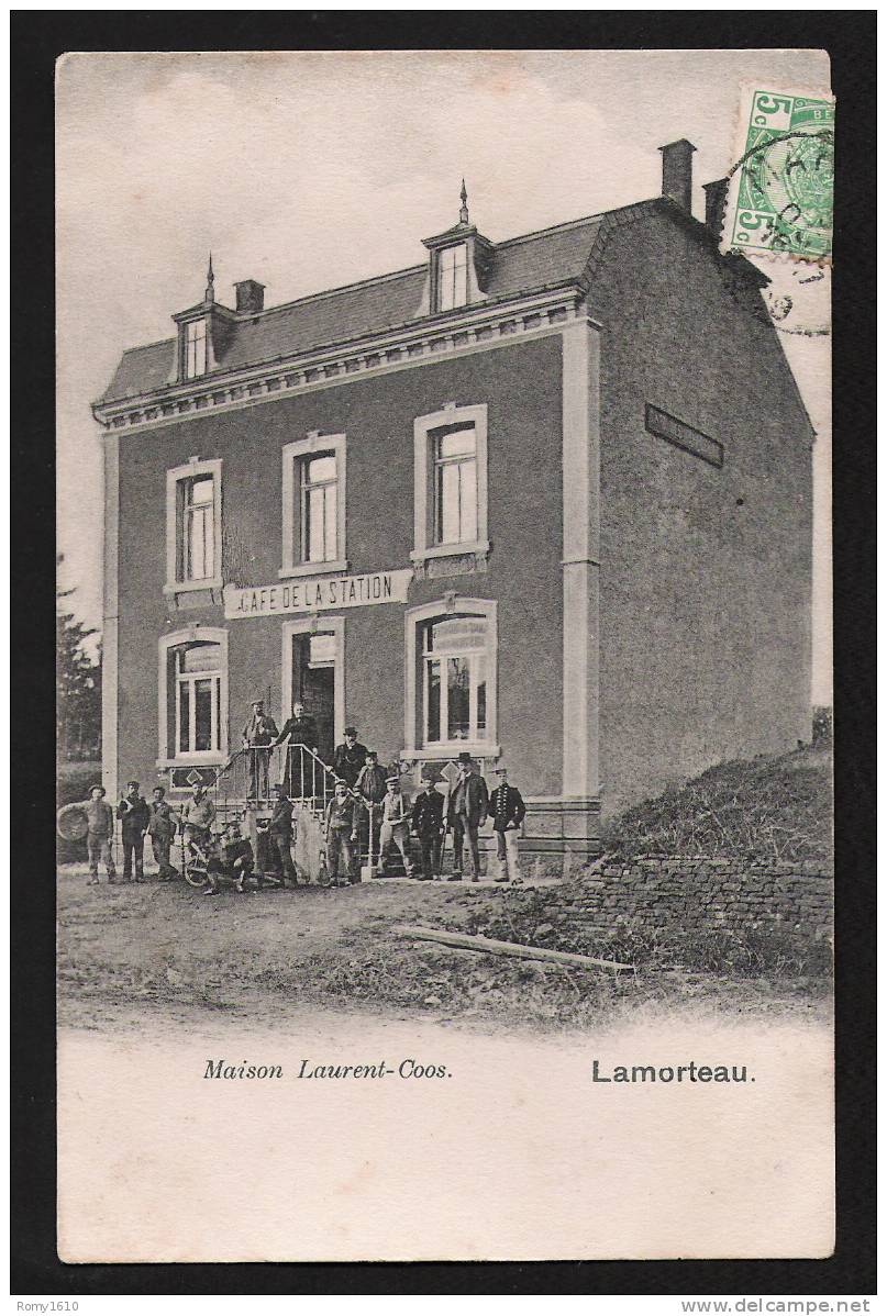 LAMORTEAU - Maison Laurent- Coos -   Café De La Station -  Très Animée. - Rouvroy