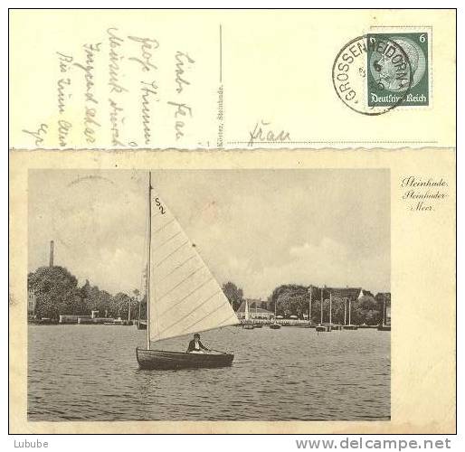 AK Steinhuder Meer - Segelboot   (Stempel  GROSSENHEIDORN)      1933 - Frankeermachines (EMA)