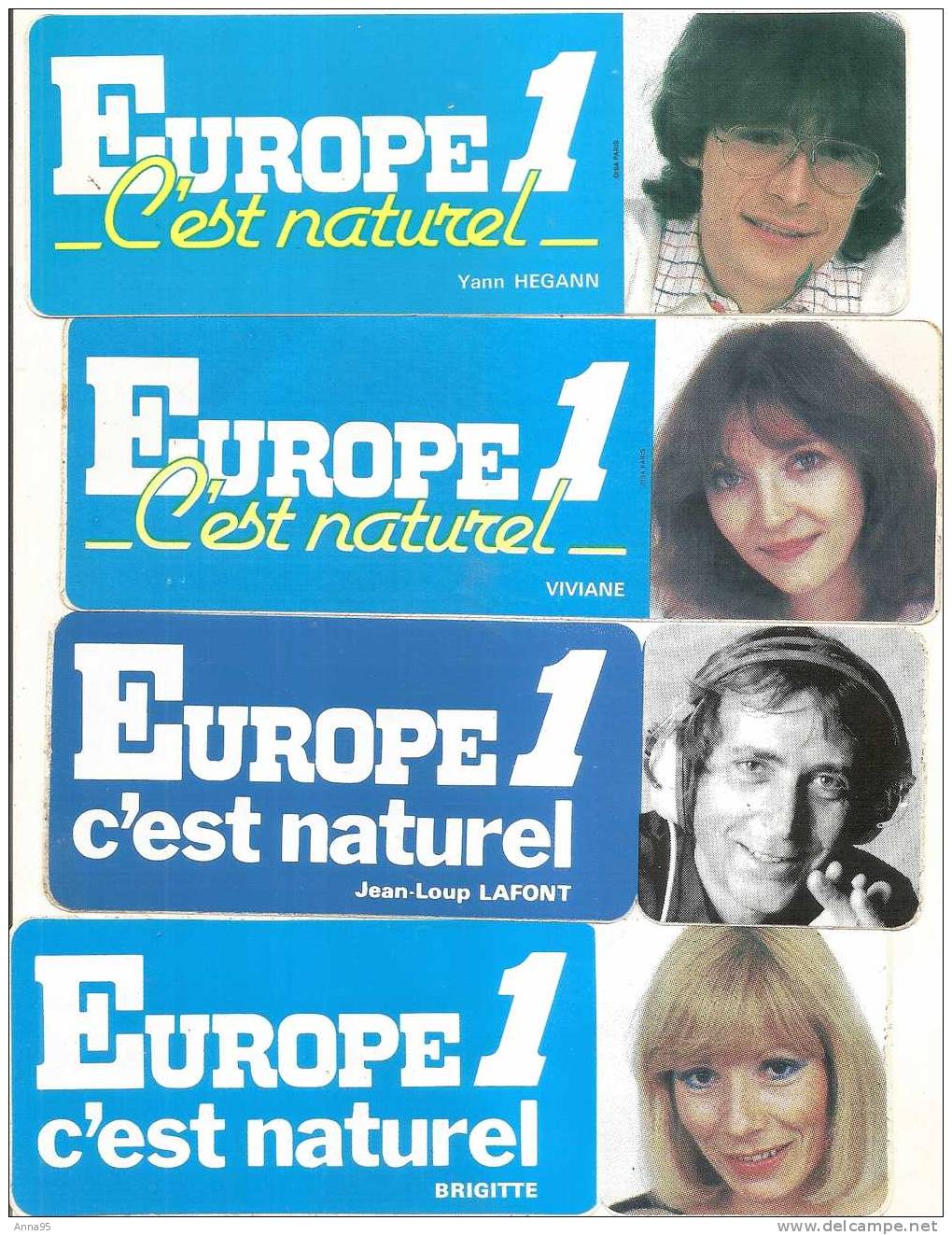 4 AUTOCOLLANTS  RADIO  EUROPE 1  18X6 CMS - Stickers