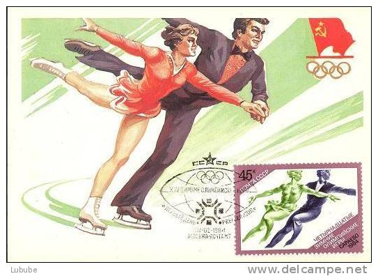 Maxikarte  "Eiskunstlauf Olympiade Sarajevo"      1984 - Pattinaggio Artistico