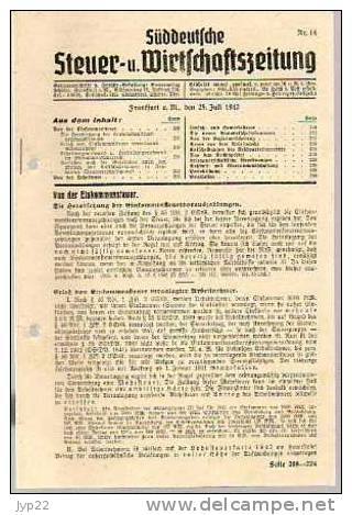 Vieux Journal En Allemand Gothique - Frankfurt 25-07-1942 - 16 Pages - Steuer Wirtsschaftszeitung ?? - Autres & Non Classés