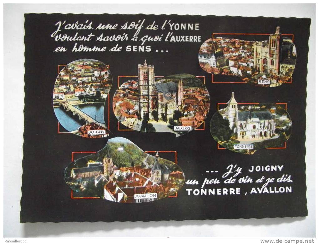 Cpsm Souvenir De L´yonne - Saluti Da.../ Gruss Aus...