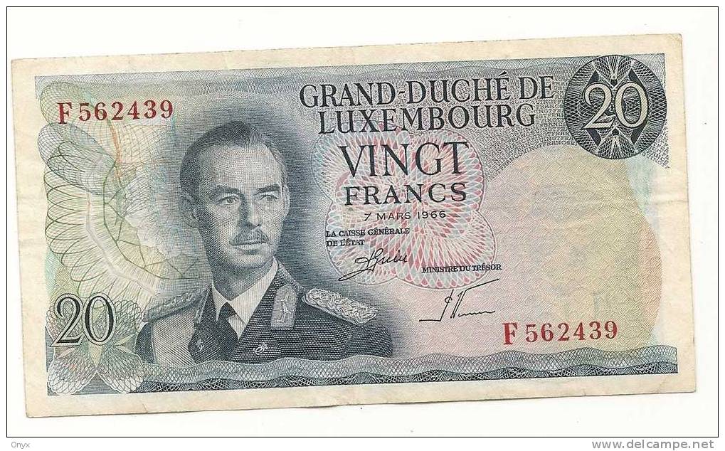 LUXEMBOURG - 20 FRANCS 1966 / SERIE F - Luxemburg