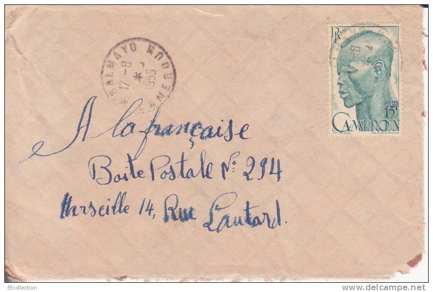 MBALMAYO - CAMEROUN - 1955 - Colonies Francaises,avion,lettre,m Arcophilie - Cartas & Documentos