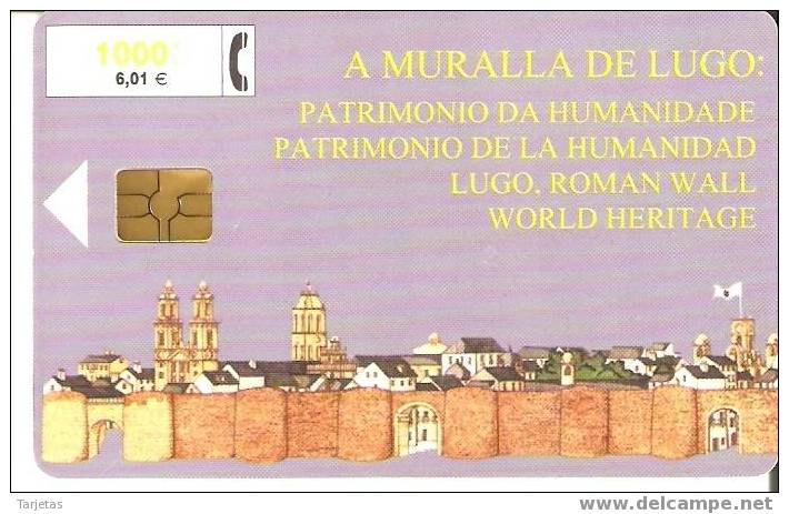 CP-176/a TARJETA MURALLA DE LUGO DE TIRADA 51500  (CHIP NEGRO) - Commemorative Advertisment