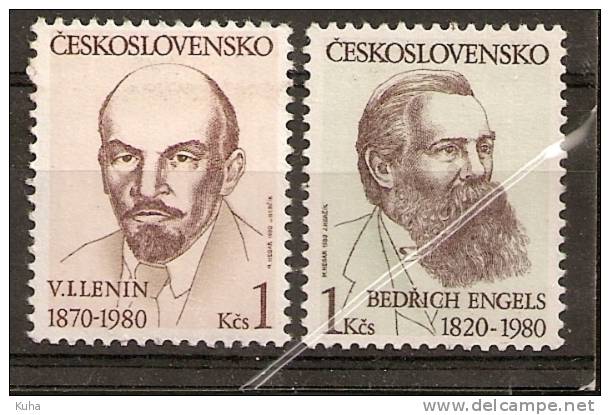 Czechoslovakia 1980 Lenin Engels Russia  MNH - Unused Stamps