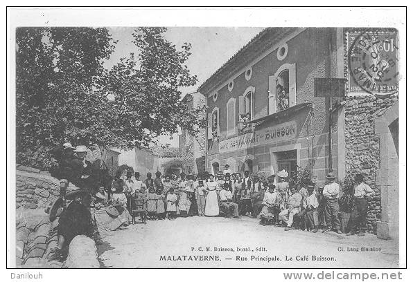 26 // MALATAVERNE   Rue Principale   Le Café Buisson   Lang édit   TRES ANIMEE - Autres & Non Classés