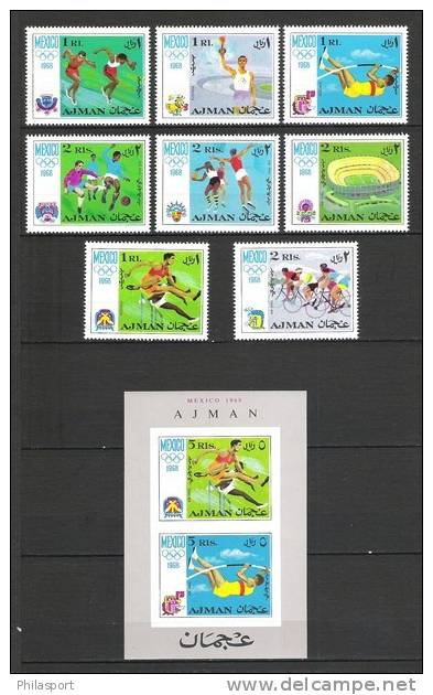 Ajman  JO Mexico 1968  Perf  **  MNH - Summer 1968: Mexico City