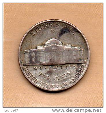 PIECE DE 5 CENTS 1943 - ETATS UNIS - 1938-…: Jefferson