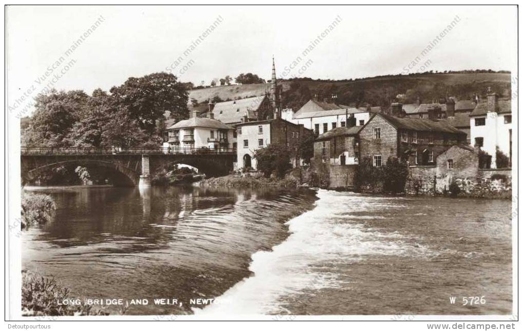 BRECON  : Long Bridge And Newton Weir On The River Usk - Montgomeryshire