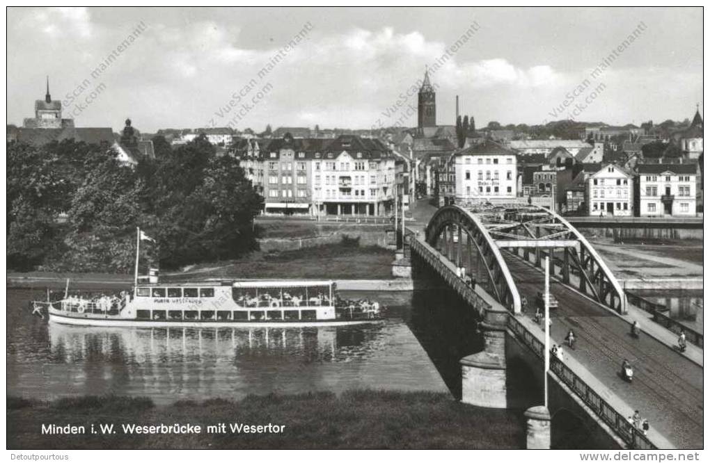 MINDEN I W : Weserbrücke Mit Wesetor - Minden
