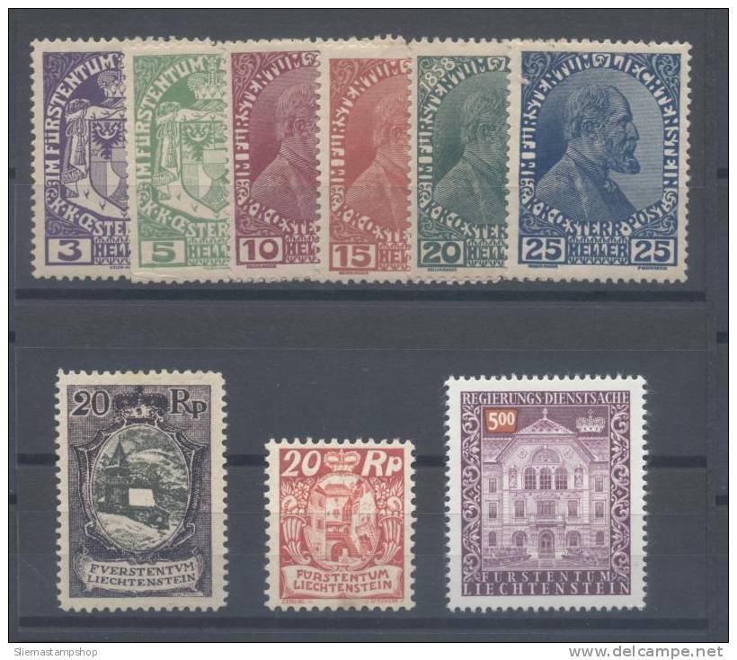 LIECHTENSTEIN - 9 INTERESTING STAMPS - V3730 - Neufs