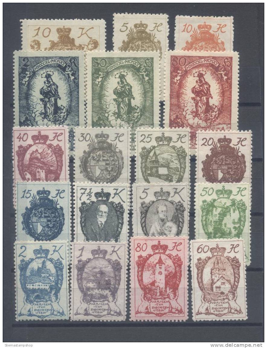 LIECHTENSTEIN - 1920 SETS, 18 VAL. - V3735 - Nuevos