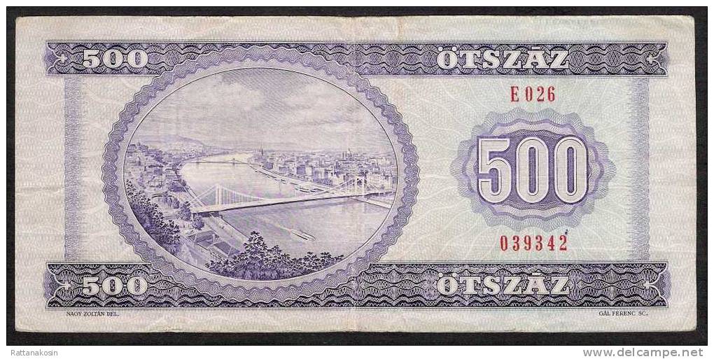 HUNGARY  P172b  500   FORINT   1975    VF - Hongrie