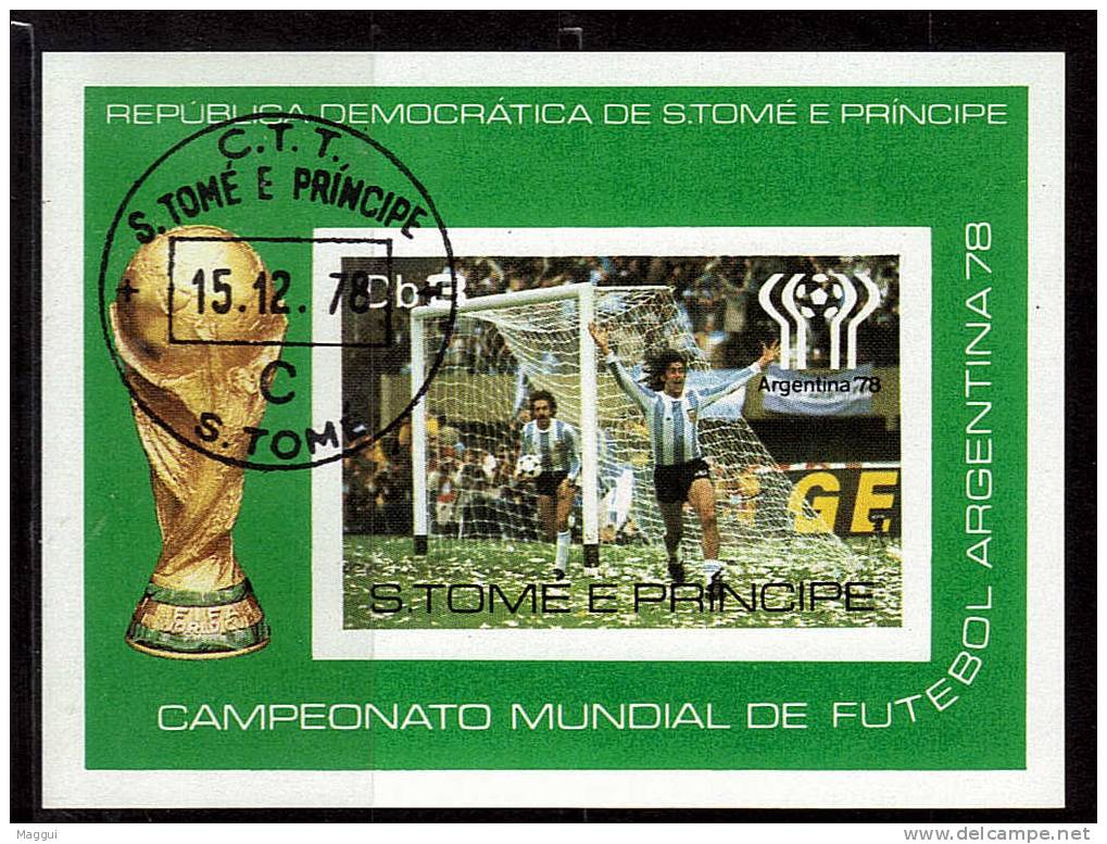 ST THOME ET PRINCE BF   Oblitere  NON DENTELE  Cup  1978  Football  Soccer Fussball - 1978 – Argentine