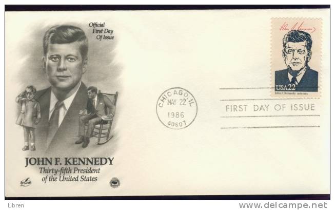 AMERICA, UNITED STATES 1986 MI FDC 1833 PRESIDENT JOHN F KENNEDY. - 1981-1990