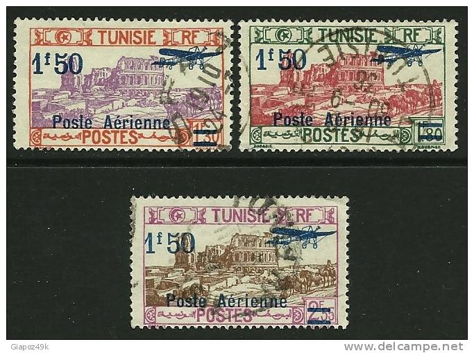 ● TUNISIA - 1930 - P.A. - N. 10 / 12  Usati , Serie Completa - Cat. ? €  - Lotto 5 - Aéreo