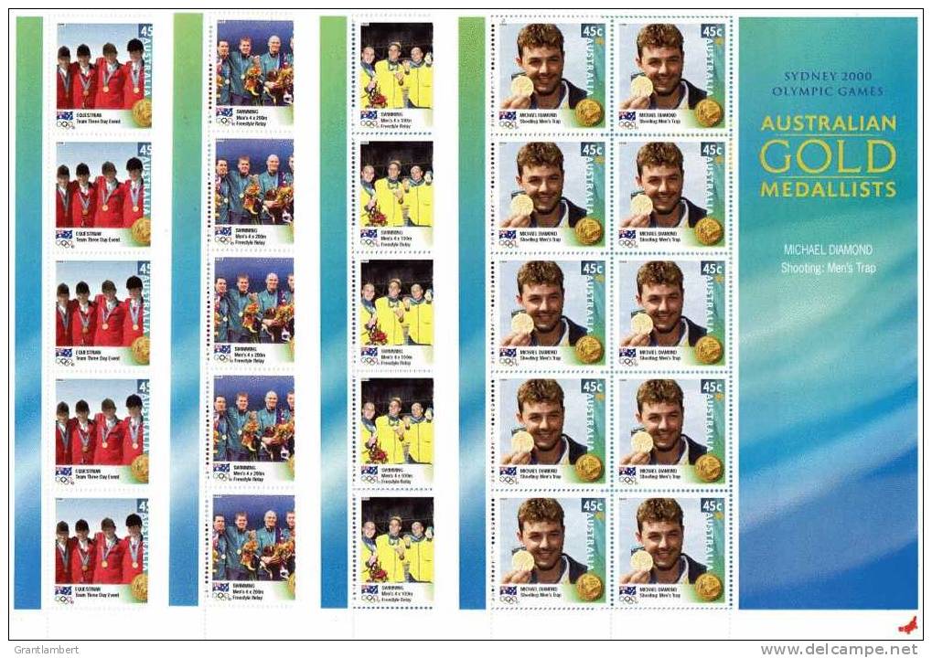 Australia 2000 Olympic Games Sydney - Gold Medallists 16 Sheetlets Of 10 MNH - Mint Stamps