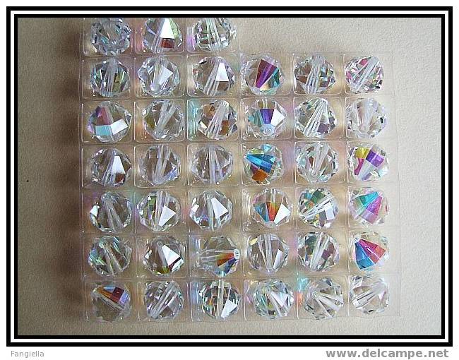 1 Perle Swarovski N° 5004 Facettée Cristal AB 10mm - Perles