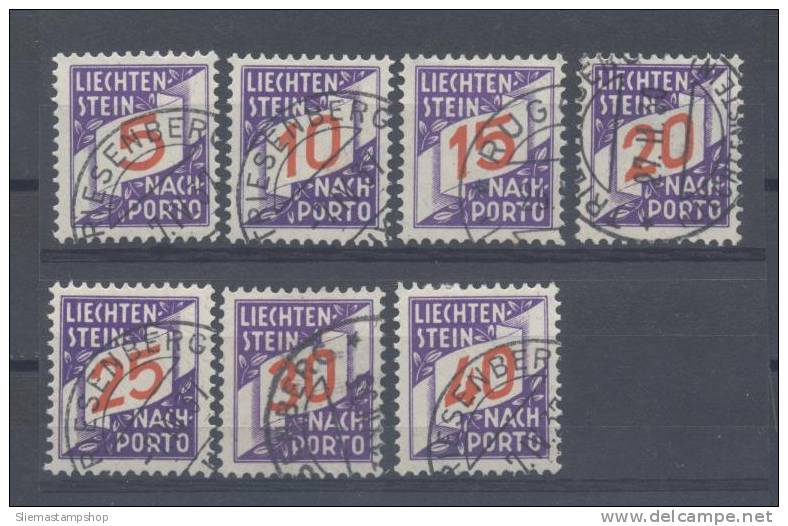 LIECHTENSTEIN - POSTAGE DUES, 7 VALUES - V3797 - Taxe