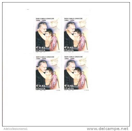 55707)quartina Don Carlo Gnocchi Da 0.41€ - 2001-10: Storia Postale