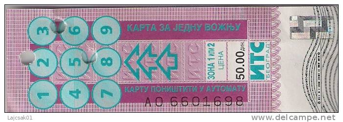 Bus Ticket Serbia,Belgrade 2011. Used - Europe