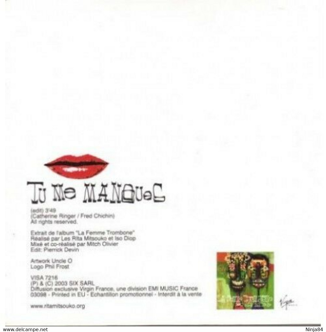 CDS  Les Rita Mitsouko  "  Tu Me Manques  "  Promo - Verzameluitgaven