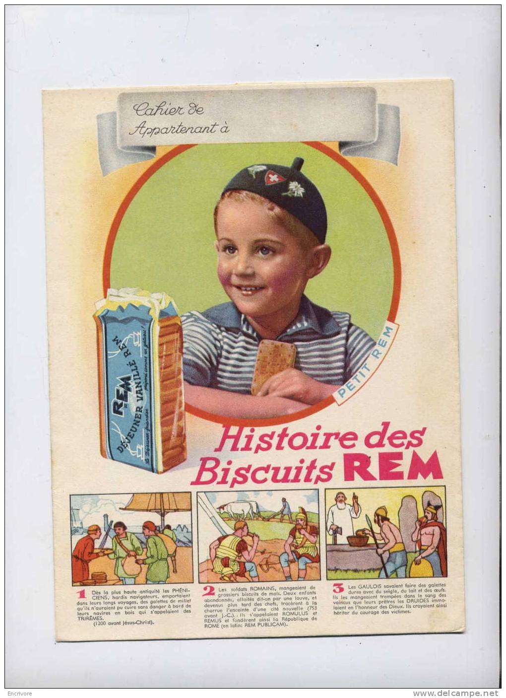 Protège Cahier Histoire Des Biscuits REM Tres Joli Dessins Rabats Decores - Sucreries & Gâteaux