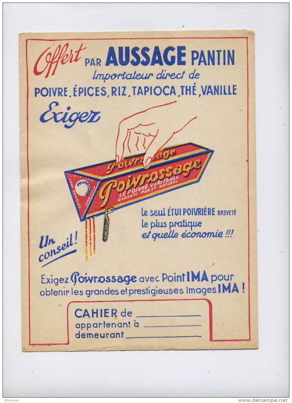 Protège Cahier AUSSAGE POIVROSSAGE Poivre Epices Riz Tapioca  The Vanille Aussage Pantin - Bande Dessinee - Protège-cahiers