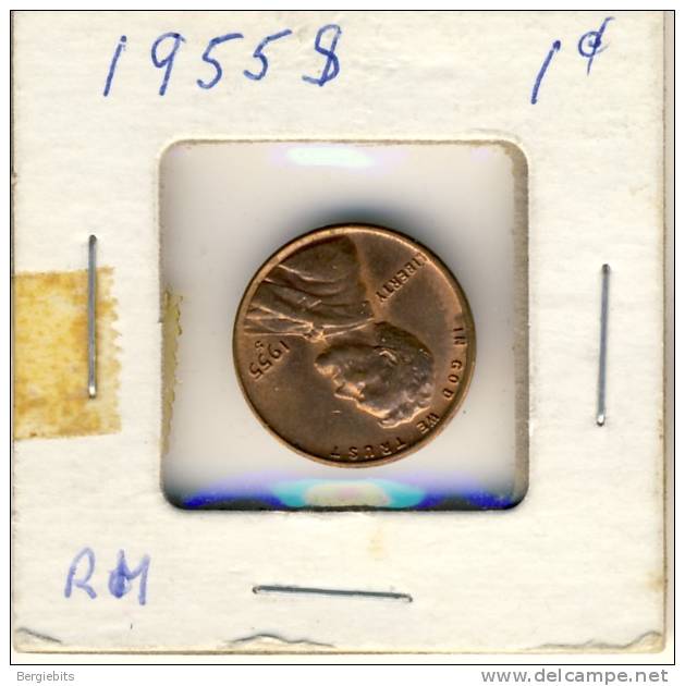 1955 S  United States BU Penny, Scarce - 1909-1958: Lincoln, Wheat Ears Reverse