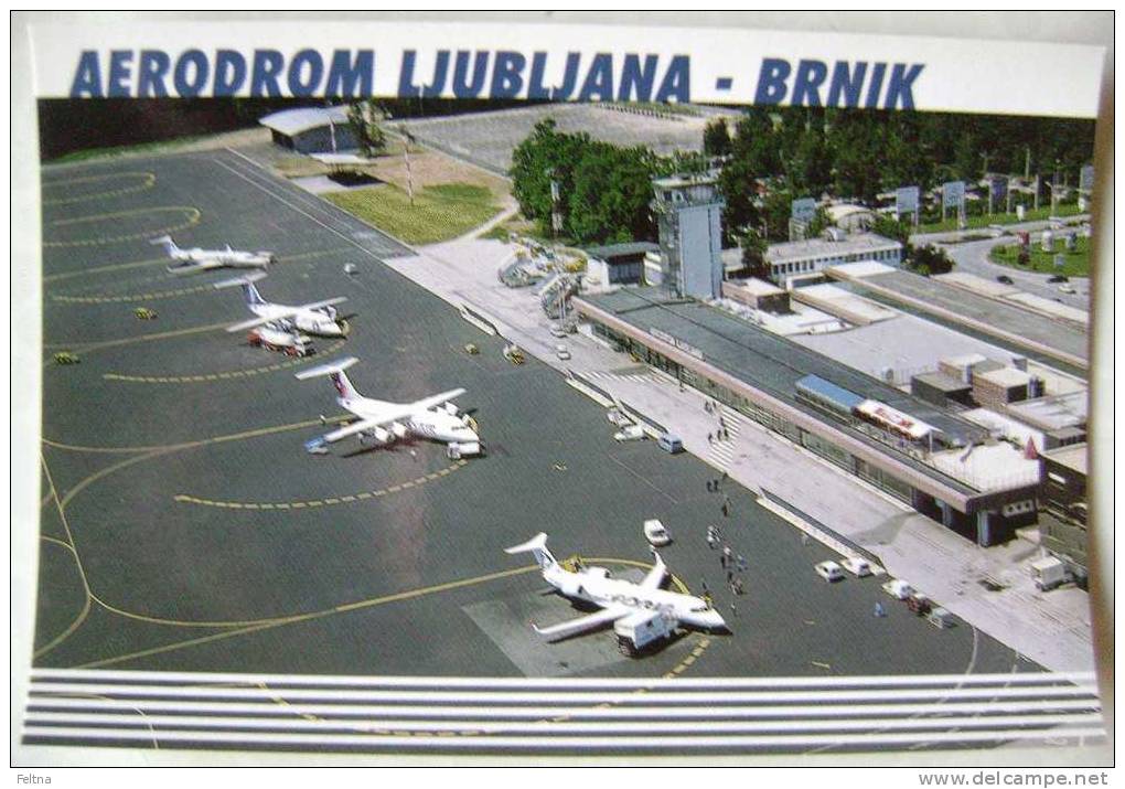 SLOVENIA BRNIK AIRPORT POSTCARD FLUGHAFEN AERODROME AEROPORTO - Aerodromes