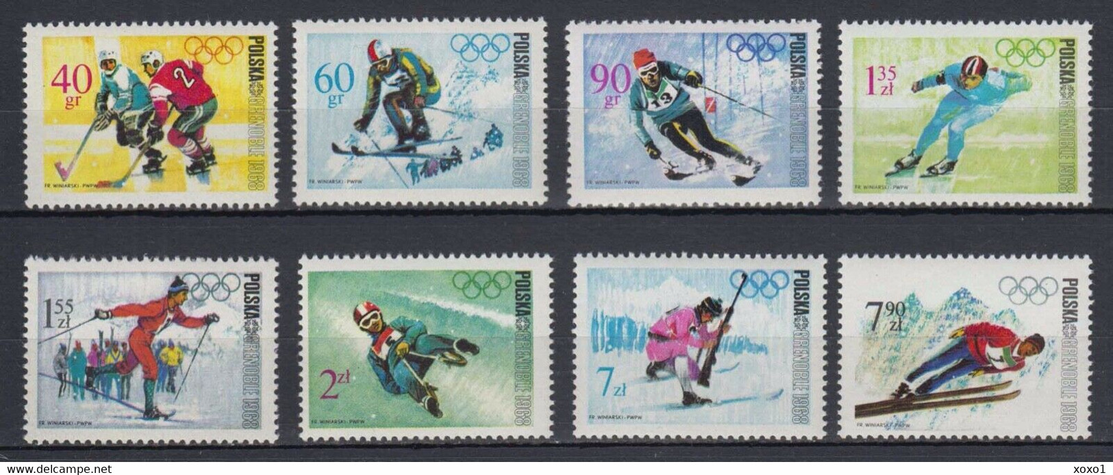 Poland 1968 MiNr. 1820 - 1827  Polen Olympic Games Grenoble 8v MNH** 4,00 € - Winter 1968: Grenoble