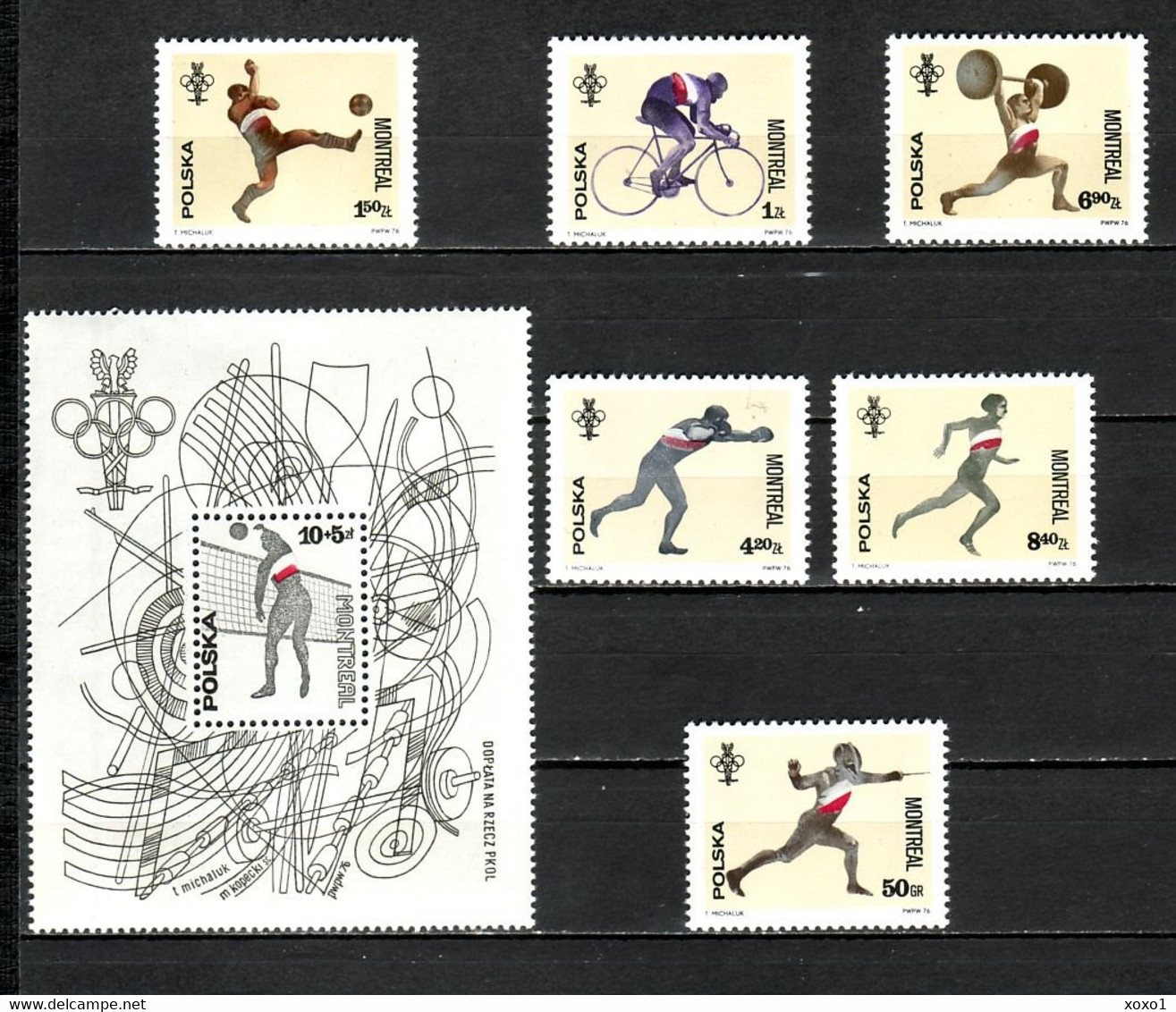 Poland 1976 MiNr. 2452 - 2457 (Block 65) Polen Olympic Games Montreal 6v+1bl MNH** 4.80 € - Verano 1976: Montréal