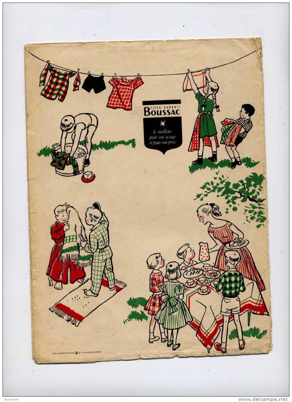 Protège Cahier BOUSSAC Jolis Dessins Jeux D'enfants - Kleidung & Textil