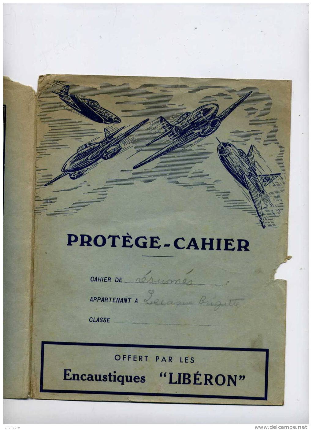 Protège Cahier Encaustiques LIBERON Avions Militaires - Protège-cahiers