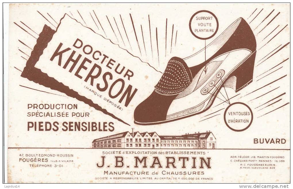 BU 527/BUVARD -  CHAUSSURES  DOCTEUR KHERSON  J.B. MARTIN  FOUGERES - Schoenen