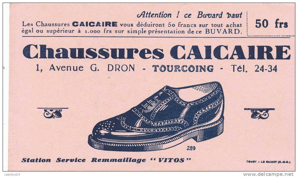 BU 528/BUVARD -  CHAUSSURES  CAICAIRE  TOURCOING - Chaussures