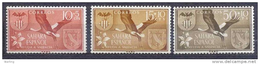 Spain Sahara 1958 Mi# 184-186 Crane Fauna MNH * * - Spanische Sahara