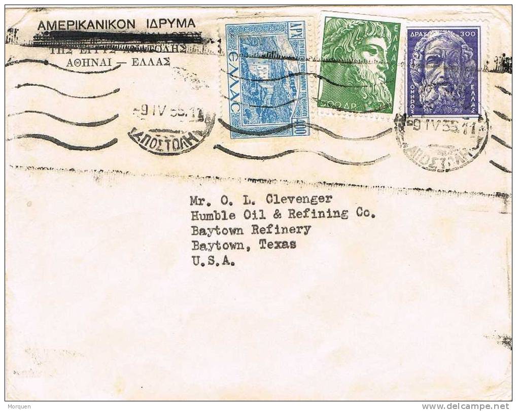 Carta ATENAS (Grecia) 1955 A Estados Unidos - Covers & Documents