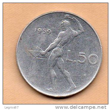 PIECE DE 50 LIRES 1959 - ITALIE - 50 Lire