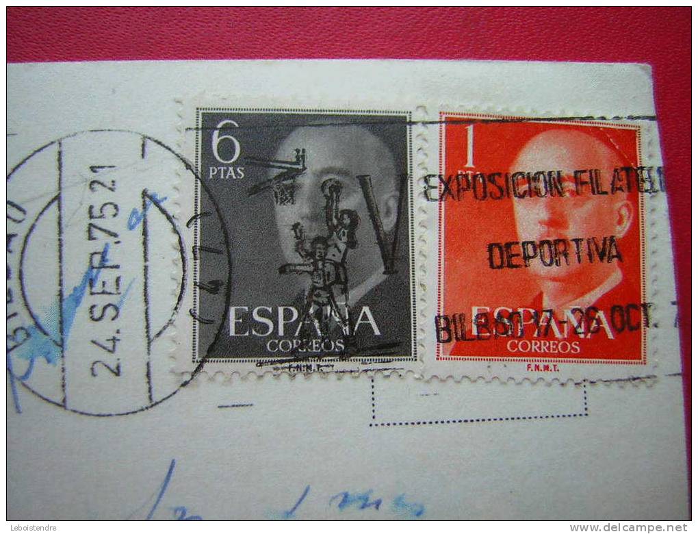 CPM-ESPAGNE-PORTUGALETE- PUENTE DE VIZCAYA-PONT DE VIZCAYA- VOYAGEE 1975  TIMBRE - Vizcaya (Bilbao)