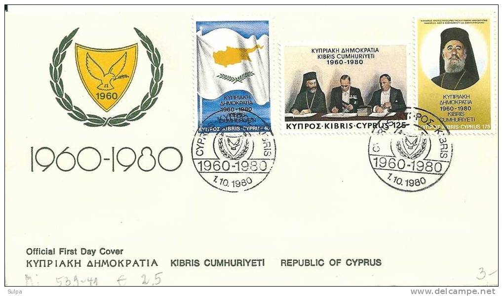 Cyprus , 20 Years Republic - Usados