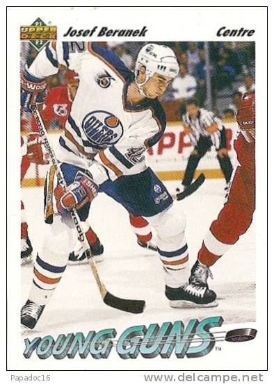 Carte / Card / Karte Hockey - Josef Beranek - Centre - Edmonton Oilers - Young Guns (Upper Deck N° 595) - [1991] - 1990-1999