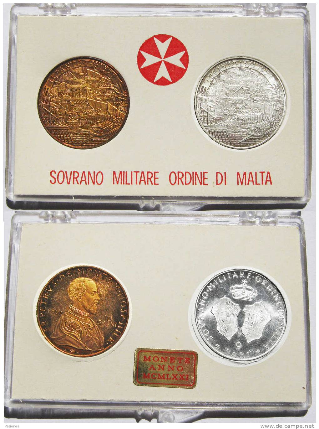 Sovrano Militare Ordine Di Malta Dittico 10 Grani E 9 Tarì 1971 - Malta (La Orden De)
