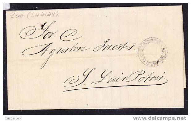 A)BLACK SEAL 1867 ZACATECAS TO SAN LUIS POTOSÍ  SCHTZ 2124 - Mexico