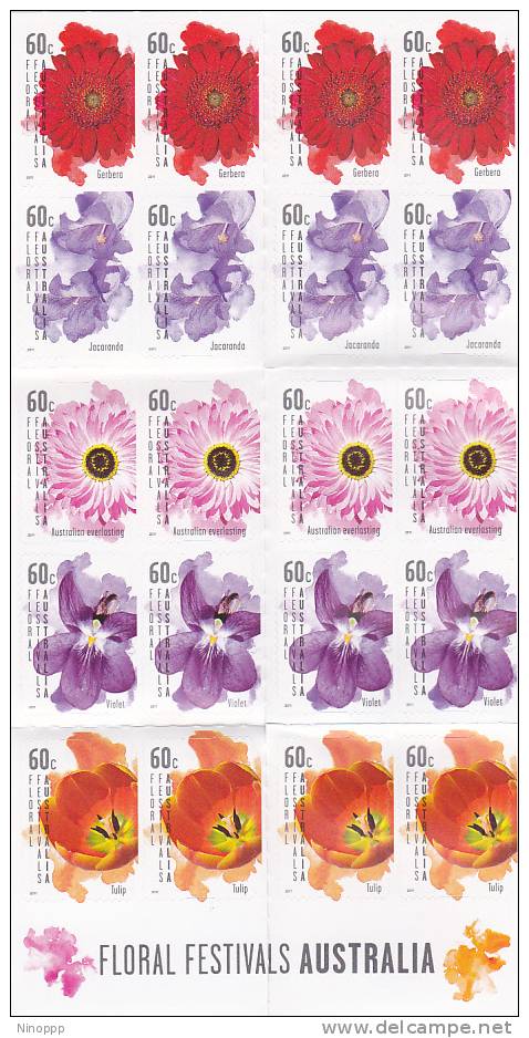 Australia-2011 Floral Festivals Booklet MNH - Ganze Bögen & Platten