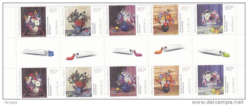 Australia-2011 Flowers Gutter Strip MNH - Booklets